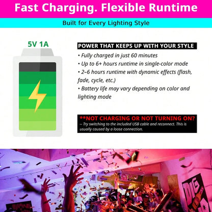 Tutu Car Led Light RGB LED Portable Party Light,Remote Control Wireless 8 Colors Strobe Lighting,Rechargeable Footwell Lights,Under Glow Kits Car Mods, Exterior Interior Decorative Accessories, Flash