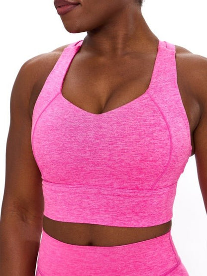 Twilight Dream Heather Sports Bra - Candy Crush Pink