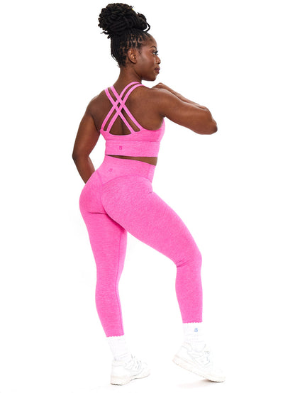 Twilight Dream Heather Sports Bra - Candy Crush Pink