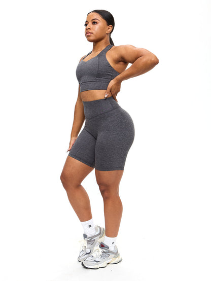 Twilight Dream Heather Sports Bra - Heather Charcoal