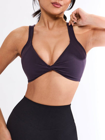 Twisted Curve Sports Bra - Purple Shadow