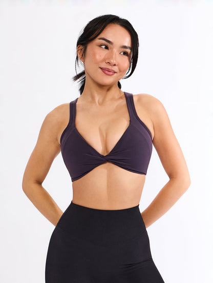 Twisted Curve Sports Bra - Purple Shadow