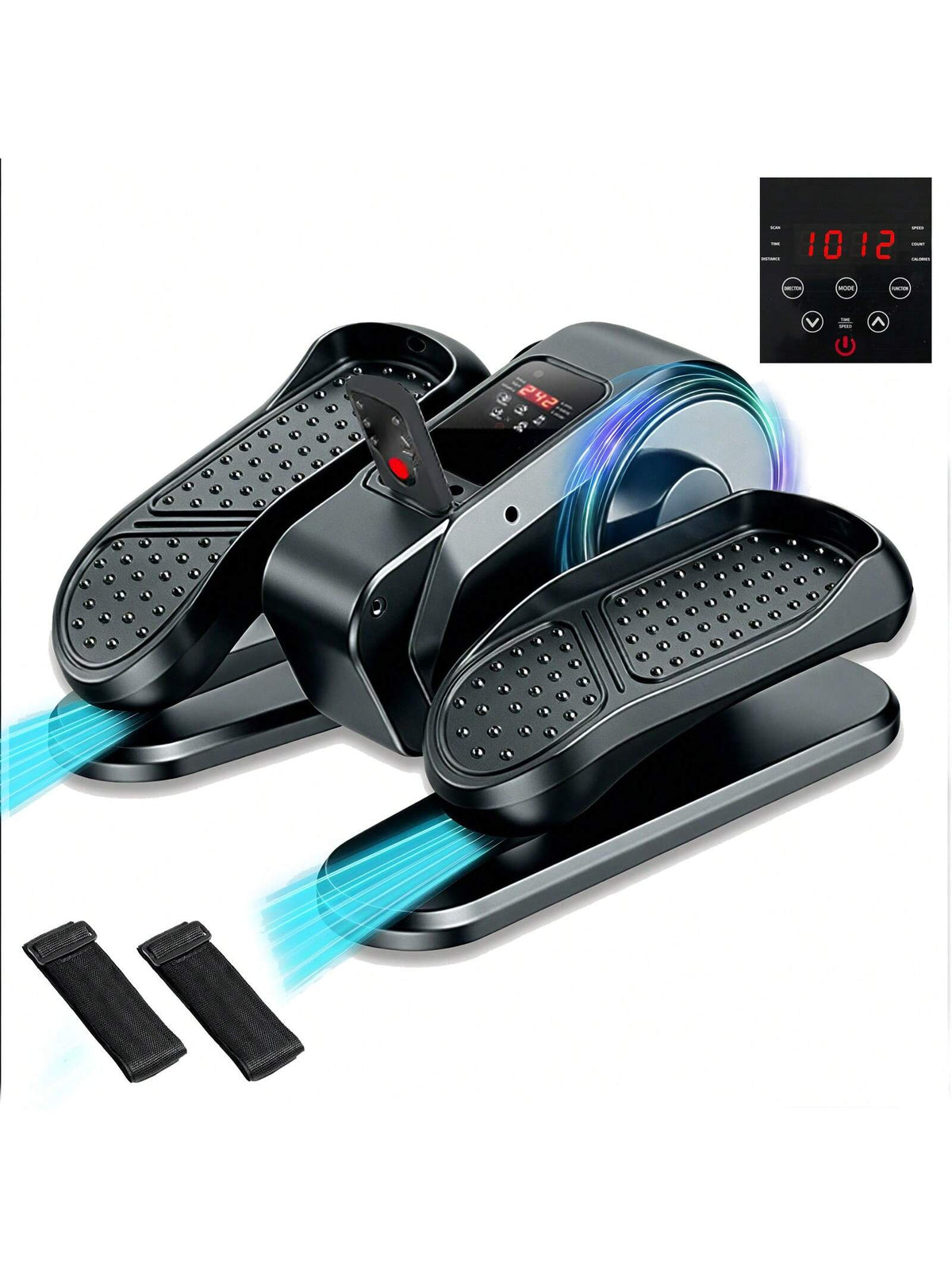 Under Desk Elliptical Machine Leg Exerciser While Sitting For Seniors Fully Assembled, Portable & Quiet Electric Seated Pedal Exerciser With 12 Adjustable Speed&Remote Control Exercise Machine