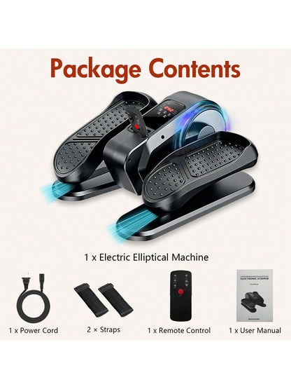 Under Desk Elliptical Machine Leg Exerciser While Sitting For Seniors Fully Assembled, Portable & Quiet Electric Seated Pedal Exerciser With 12 Adjustable Speed&Remote Control Exercise Machine