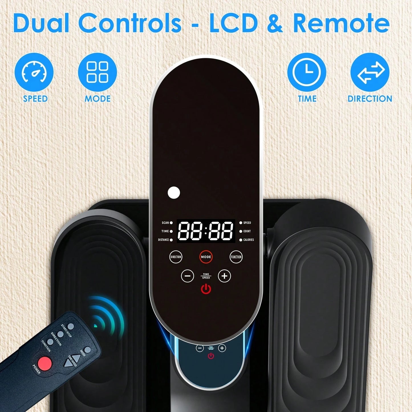 Under Desk Elliptical Machine With Remote, Ellipse Leg Exerciser As Seen On TV, Seated Pedal Exerciser For Seniors, 15 Speeds, Forward & Reverse Direction, Manual & Auto Mode For Home Office
