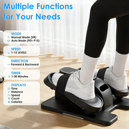 Under Desk Elliptical Machine With Remote, Ellipse Leg Exerciser As Seen On TV, Seated Pedal Exerciser For Seniors, 15 Speeds, Forward & Reverse Direction, Manual & Auto Mode For Home Office