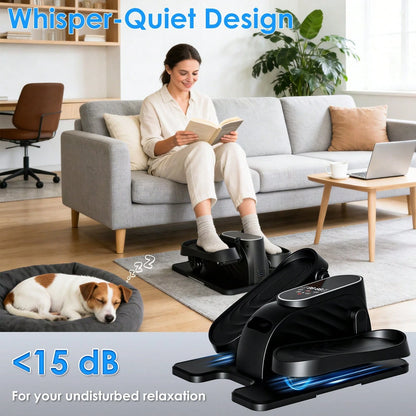 Under Desk Elliptical Machine With Remote, Ellipse Leg Exerciser As Seen On TV, Seated Pedal Exerciser For Seniors, 15 Speeds, Forward & Reverse Direction, Manual & Auto Mode For Home Office