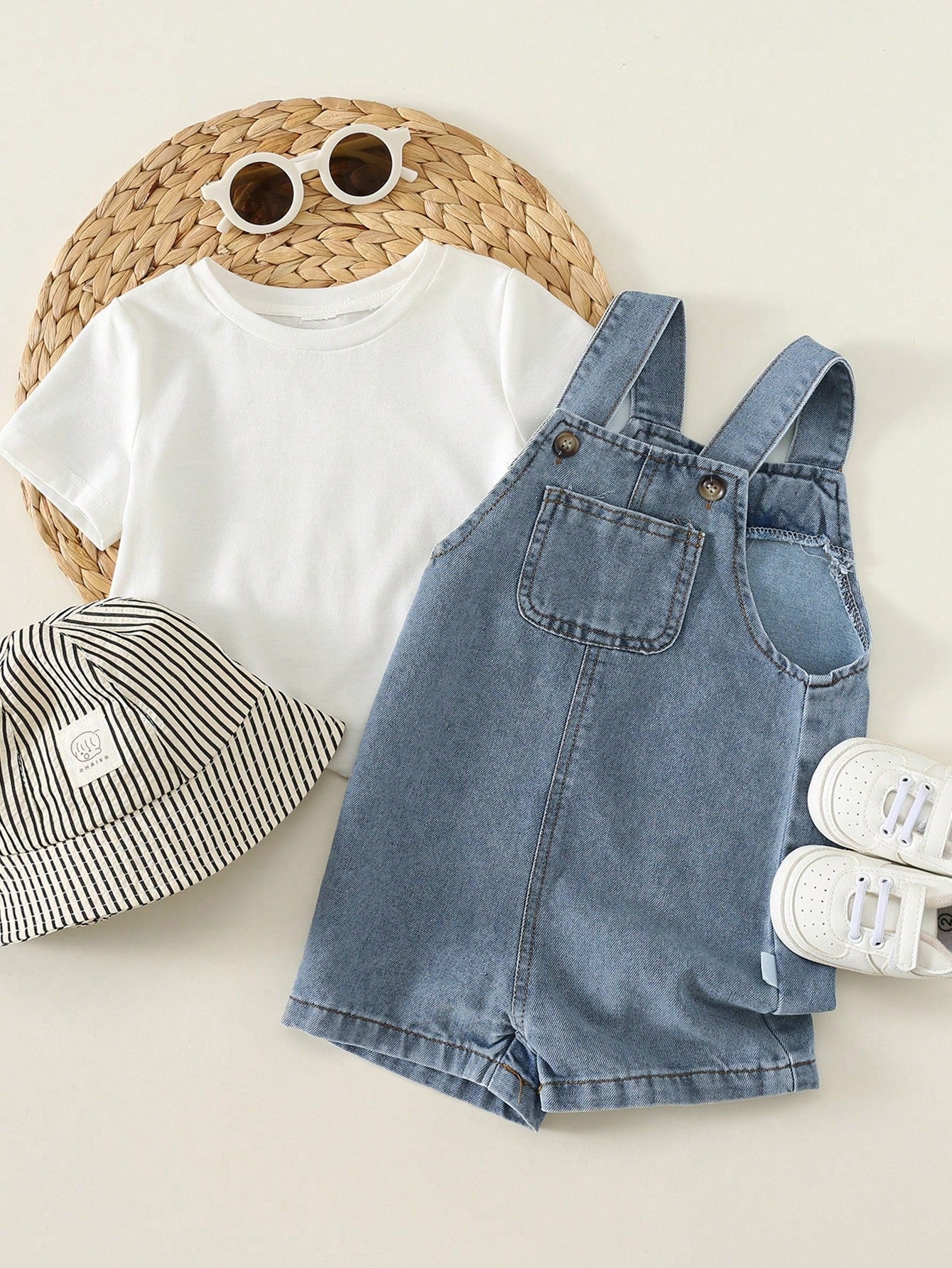 Unisex Baby/Baby Boy/Girl Cute Denim Bib Shorts Romper, Baby Boy Summer Clothes, Streetwear, Baby Overalls, Jeans