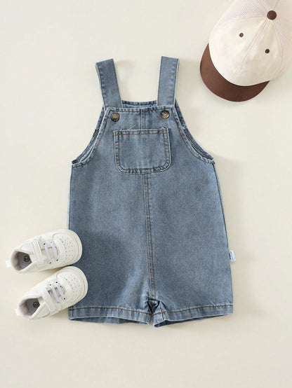 Unisex Baby/Baby Boy/Girl Cute Denim Bib Shorts Romper, Baby Boy Summer Clothes, Streetwear, Baby Overalls, Jeans