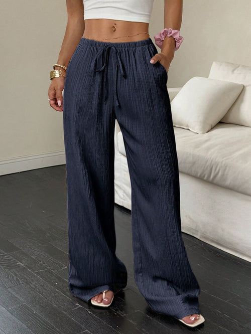Unity Women Solid Color Casual Loose Wide Leg Pants Fall Cloth For Women
