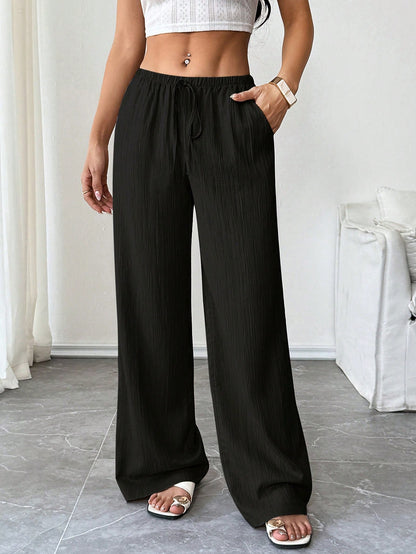 Unity Women Solid Color Casual Loose Wide Leg Pants Fall Cloth For Women