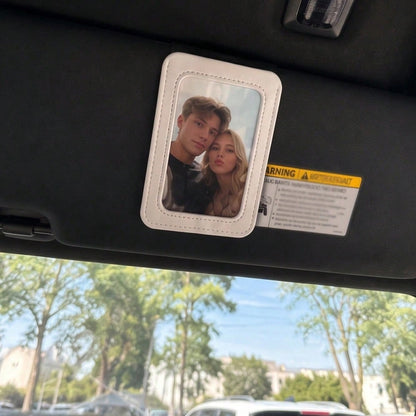 Universal Car Sun Visor Photo Clip Holder, Faux Leather Car Sun Visor Photo Frame Pendant, Home Baby Couple Photo Interior Modification Accessory, Truck SUV Off-Road Vehicle Decoration