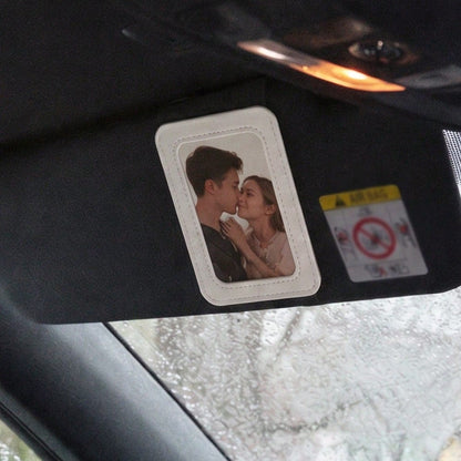Universal Car Sun Visor Photo Clip Holder, Faux Leather Car Sun Visor Photo Frame Pendant, Home Baby Couple Photo Interior Modification Accessory, Truck SUV Off-Road Vehicle Decoration