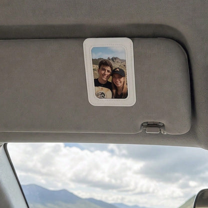 Universal Car Sun Visor Photo Clip Holder, Faux Leather Car Sun Visor Photo Frame Pendant, Home Baby Couple Photo Interior Modification Accessory, Truck SUV Off-Road Vehicle Decoration