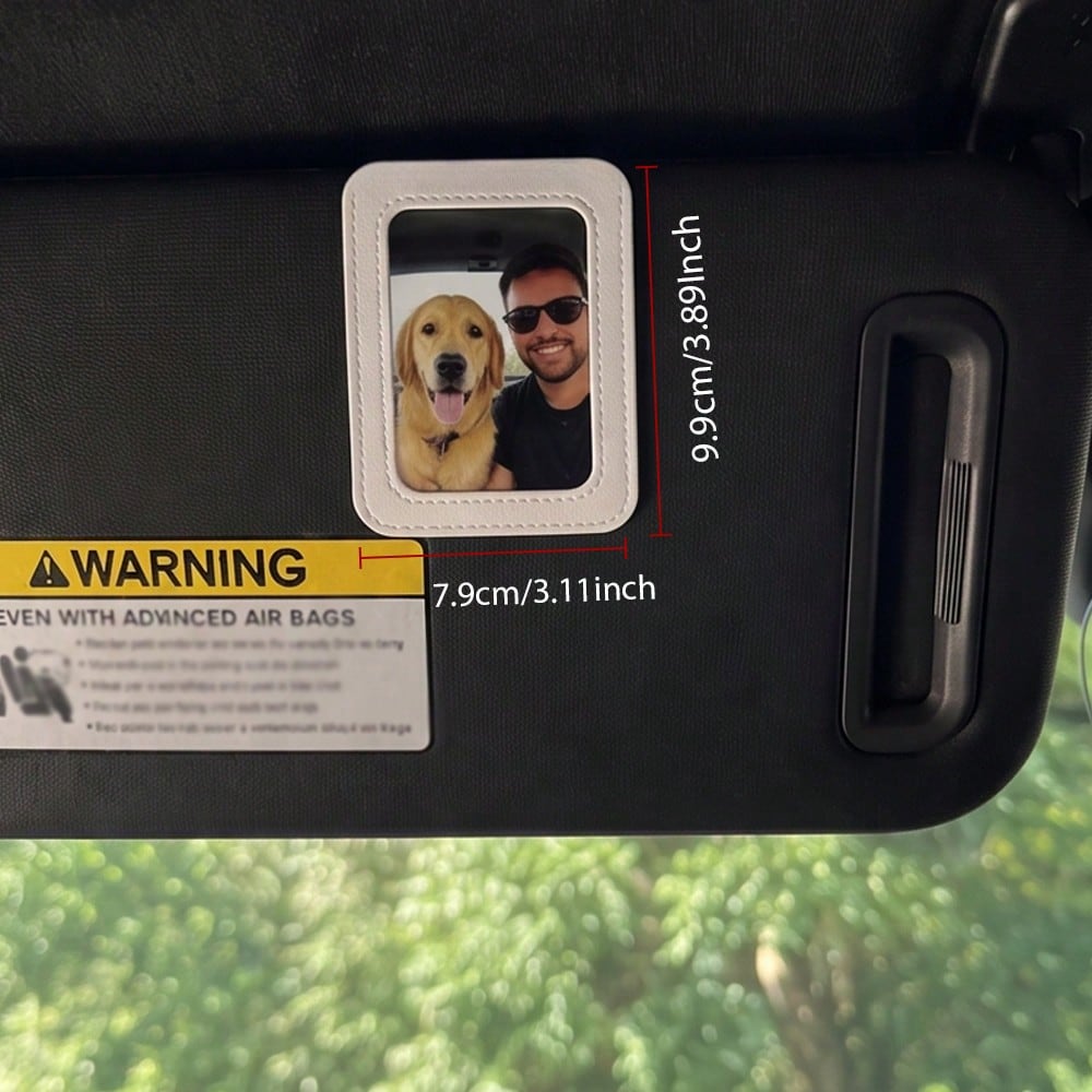 Universal Car Sun Visor Photo Clip Holder, Faux Leather Car Sun Visor Photo Frame Pendant, Home Baby Couple Photo Interior Modification Accessory, Truck SUV Off-Road Vehicle Decoration