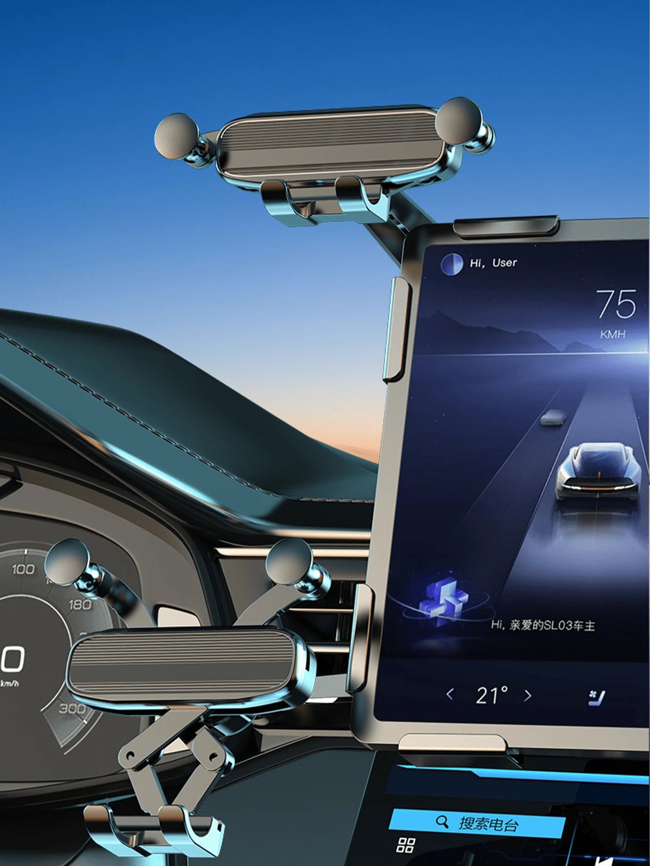 Universal Gravity Car Phone Holder, Dashboard Mounted Screen Holder, Stable Car Navigation Bracket Suitable For All Phones