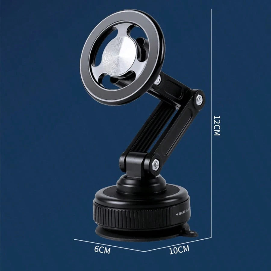 Universal Magnetic Car Phone Holder With Suction Cup Base, 360° Free Rotation Foldable Design, Strong Adsorption, Suitable For Car Dashboard, Windshield, Bathroom Glass And Office Desk