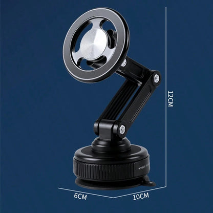 Universal Magnetic Car Phone Holder With Suction Cup Base, 360° Free Rotation Foldable Design, Strong Adsorption, Suitable For Car Dashboard, Windshield, Bathroom Glass And Office Desk