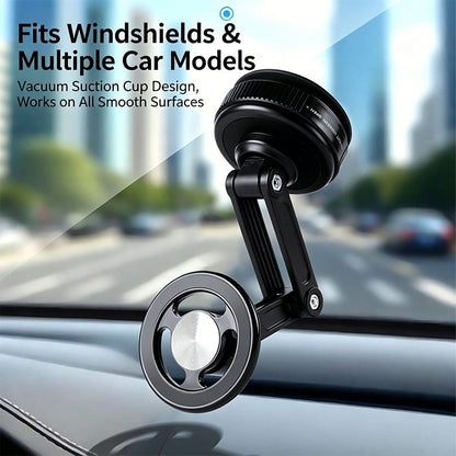 Universal Magnetic Car Phone Holder With Suction Cup Base, 360° Free Rotation Foldable Design, Strong Adsorption, Suitable For Car Dashboard, Windshield, Bathroom Glass And Office Desk