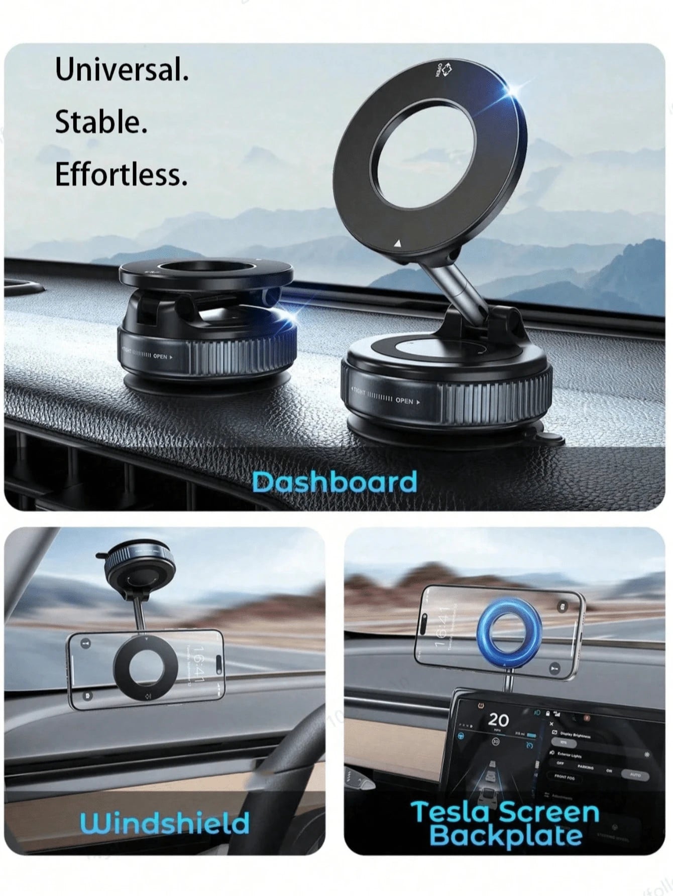 Upgraded Car Phone Holder, Super Strong Magnetic Car Phone Mount, 360° Adjustable Vacuum Suction Cup Car Phone Holder, Unisex Car And Truck Accessory, Car Phone Holder, Show Your Love, Holiday Gift