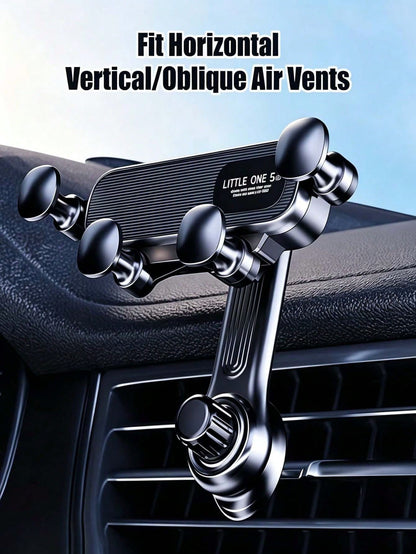 Upgraded Extended Base Car Phone Holder, Adjustable Spiral Hook, Fits Horizontal/Vertical/Diagonal Air Vents, Silicone Pad Anti-Scratch, 360° Rotation, Car Interior Phone Mount