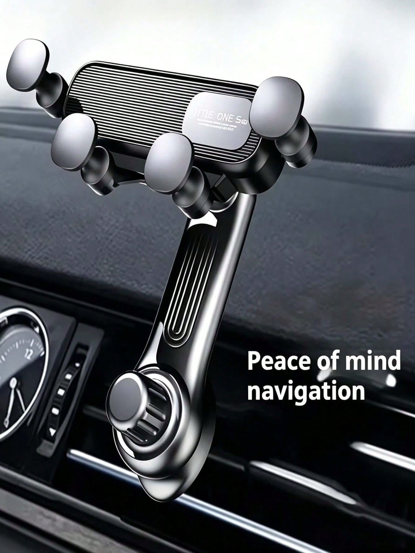 Upgraded Extended Base Car Phone Holder, Adjustable Spiral Hook, Fits Horizontal/Vertical/Diagonal Air Vents, Silicone Pad Anti-Scratch, 360° Rotation, Car Interior Phone Mount
