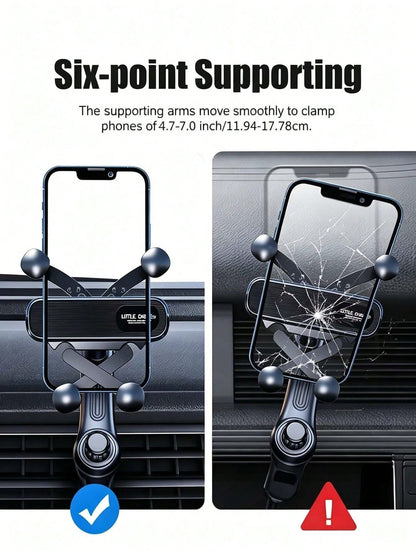 Upgraded Extended Base Car Phone Holder, Adjustable Spiral Hook, Fits Horizontal/Vertical/Diagonal Air Vents, Silicone Pad Anti-Scratch, 360° Rotation, Car Interior Phone Mount