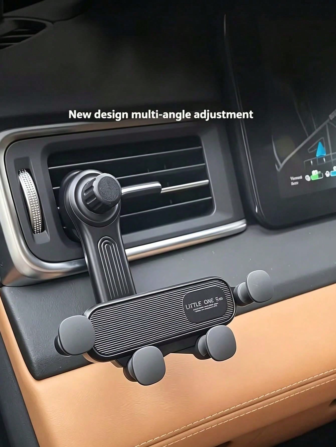 Upgraded Extended Base Car Phone Holder, Adjustable Spiral Hook, Fits Horizontal/Vertical/Diagonal Air Vents, Silicone Pad Anti-Scratch, 360° Rotation, Car Interior Phone Mount