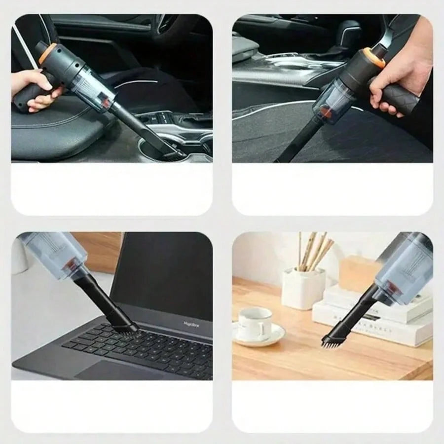 Upgraded Three-In-One Vacuum Cleaner, Multi-Purpose Suction, Blowing And Charging, Rechargeable Wireless Mini Vacuum Cleaner, Strong Suction Power. Suitable For Car/Office/Home Cleaning. Outdoor Campi