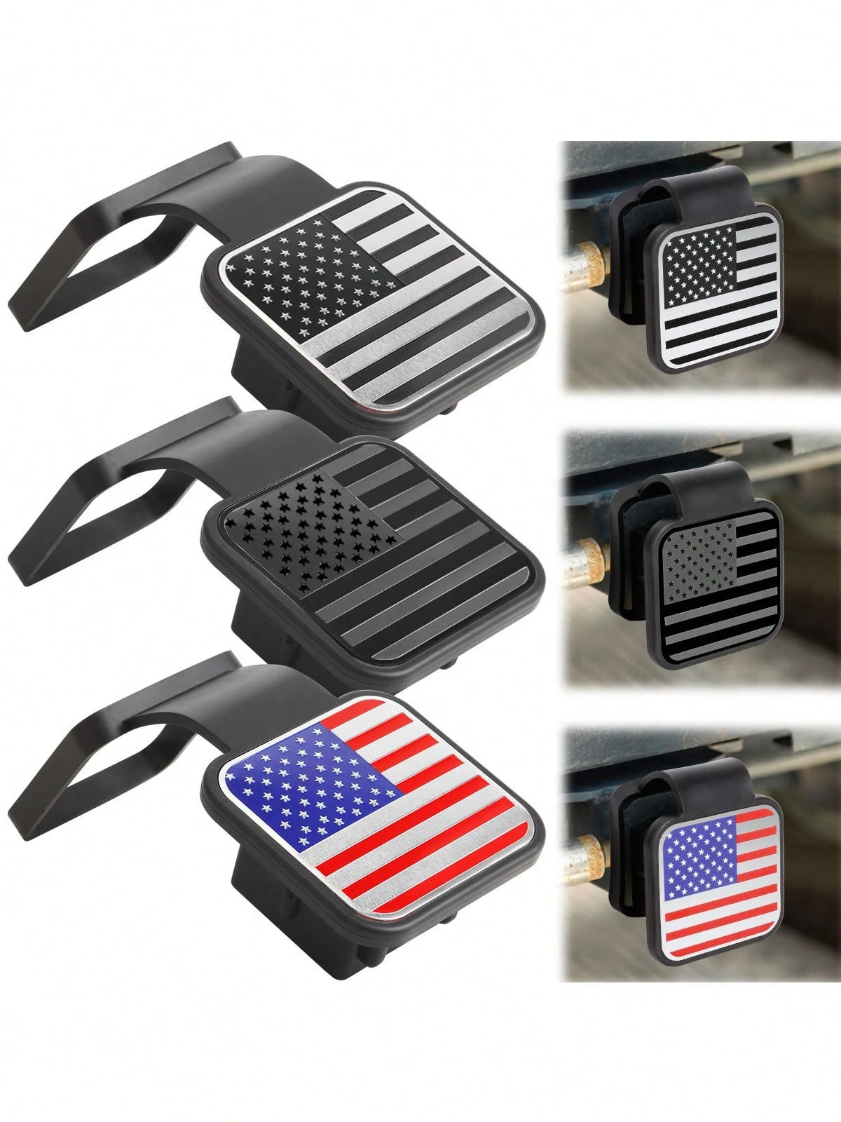 USA Flag Hitch Receiver Cover Tow Trailer Tube Plug Cap 4-Way Flat Insert 2 Inch
