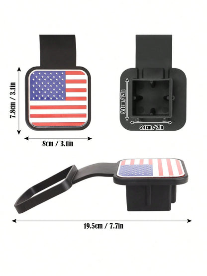 USA Flag Hitch Receiver Cover Tow Trailer Tube Plug Cap 4-Way Flat Insert 2 Inch