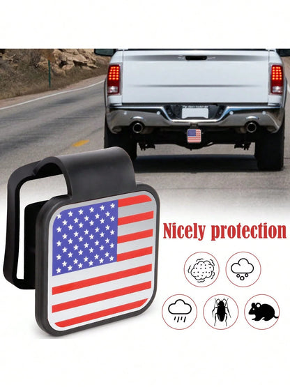 USA Flag Hitch Receiver Cover Tow Trailer Tube Plug Cap 4-Way Flat Insert 2 Inch