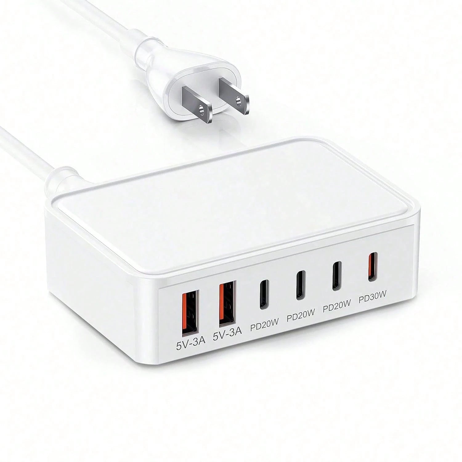 USB C Charger Block, 6 Port Type C Fast Charging Station Hub, USB C Wall Charger Adapter Plug For Phone 17, 16, 15, 14, 13, 12 Pro Max, Pixel, Galaxy And More