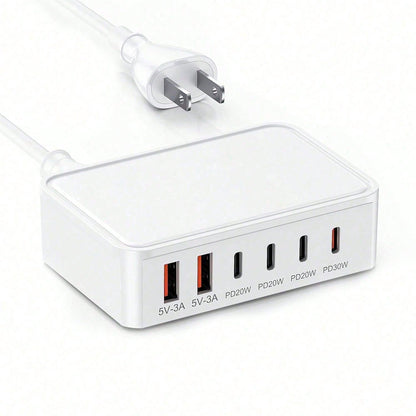 USB C Charger Block, 6 Port Type C Fast Charging Station Hub, USB C Wall Charger Adapter Plug For Phone 17, 16, 15, 14, 13, 12 Pro Max, Pixel, Galaxy And More