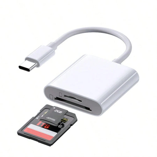USB-C TF/SD Card Reader For IPhone 15 16/IPod/, Xdgeload USB-C Type-C SD Card Reader Supports SD And TF Storage Cards Simultaneously, Convenient For Viewing Camera Images, Plug And Play Design, 2 Slot
