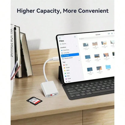USB-C TF/SD Card Reader For IPhone 15 16/IPod/, Xdgeload USB-C Type-C SD Card Reader Supports SD And TF Storage Cards Simultaneously, Convenient For Viewing Camera Images, Plug And Play Design, 2 Slot
