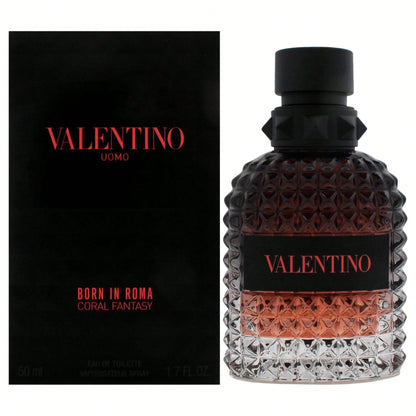 VALENTINO Born In Roma Uomo Coral Fantasy 50ml/ 1.7 Fl Oz Men's Eau De Toilette Spray, Sweet Citrus Woody Fragrance
