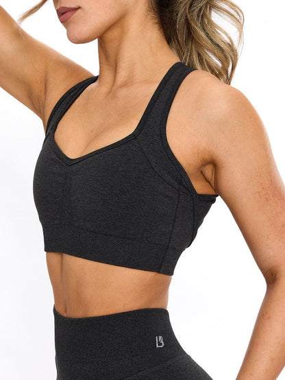 Vida Seamless Sports Bra - Charcoal