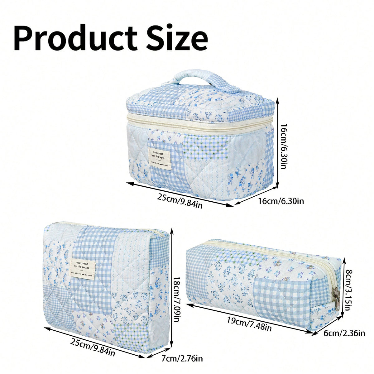 Vintage Elegant Patchwork Pattern Makeup Bag Set, Fashionable Large Capacity Multi-Compartment Handbag, Multifunctional Travel Organizer Bag, Storage Pouch For Cosmetics, Makeup Tools And Other Items
