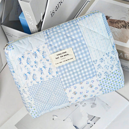 Vintage Elegant Patchwork Pattern Makeup Bag Set, Fashionable Large Capacity Multi-Compartment Handbag, Multifunctional Travel Organizer Bag, Storage Pouch For Cosmetics, Makeup Tools And Other Items