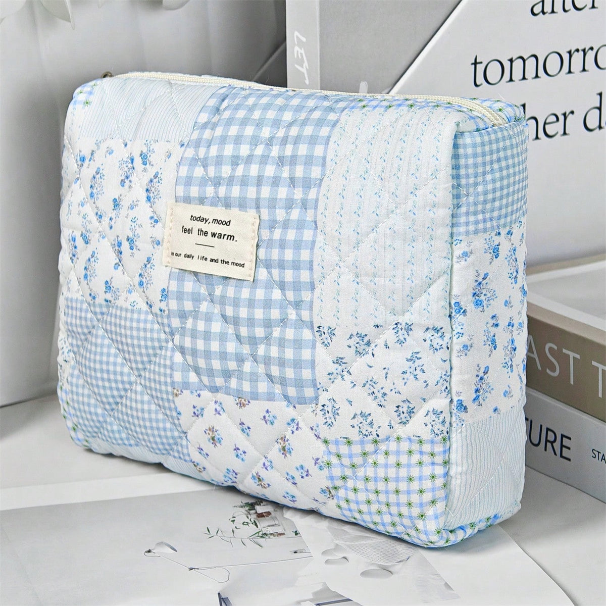 Vintage Elegant Patchwork Pattern Makeup Bag Set, Fashionable Large Capacity Multi-Compartment Handbag, Multifunctional Travel Organizer Bag, Storage Pouch For Cosmetics, Makeup Tools And Other Items