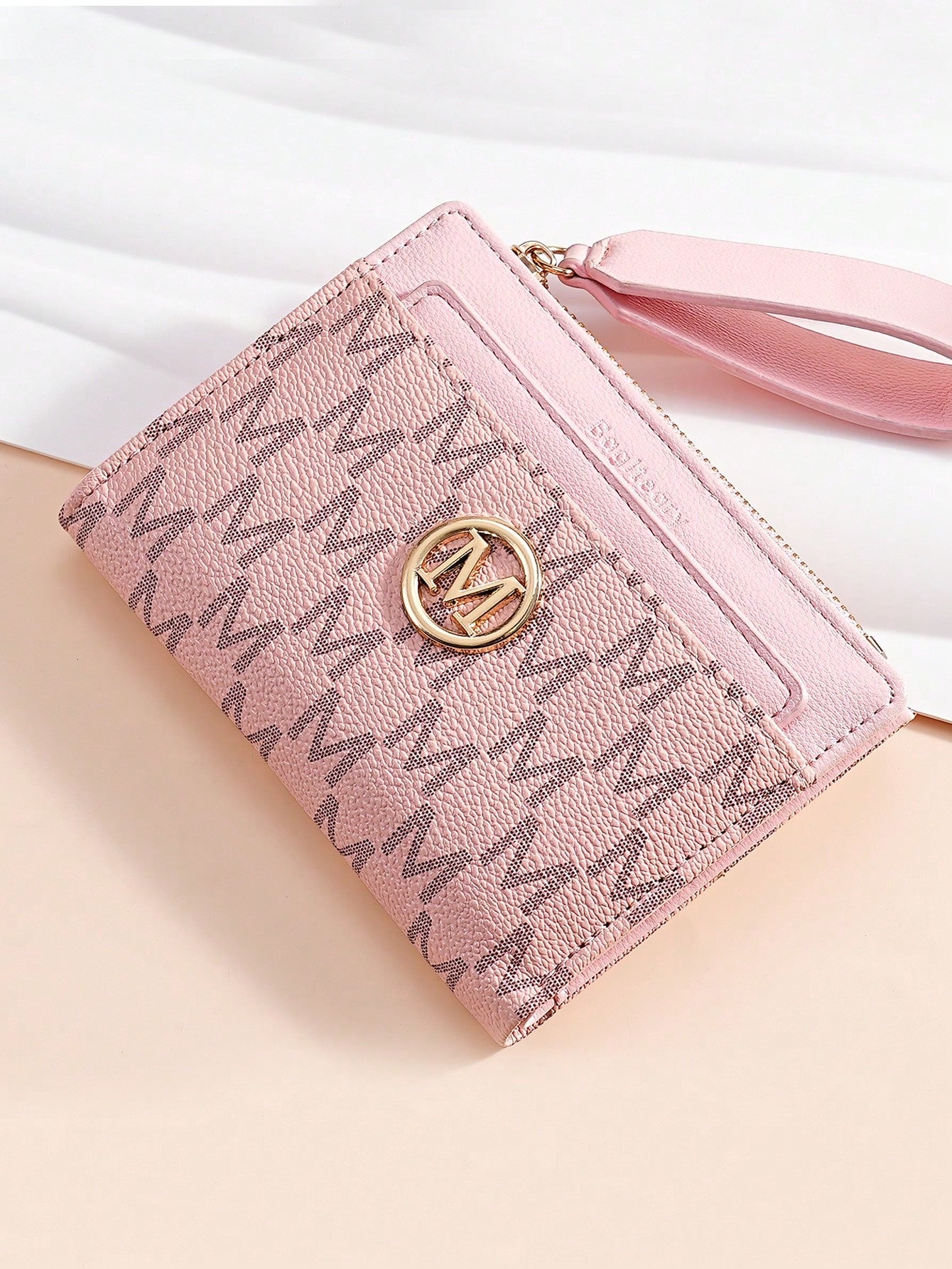 Vintage Lychee Grain Minimalist Women's Wallet, High-End Elegant Bifold Design With Card Slots, Multiple Card Compartments, Zipper Short Coin Purse With Letter Detail