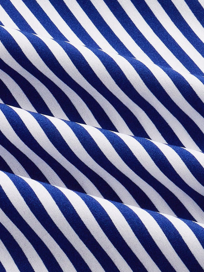 Vintamour Vintage Striped Halter Neck Navy Blue And White Dress For Women,Summer Elegant Tea Party Vacation Outfits,Easter Birthday Beach Holiday Long Dress