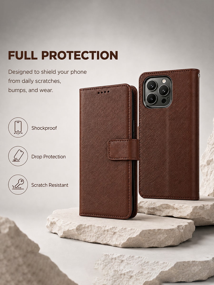 VOUVI High-End Retro Card Clip Phone Case Compatible With IPhone 18 17 16 15 14 13 12 11 Pro Max Luxurious PU Leather Wallet Cases Compatible With 16 15 14 Plus