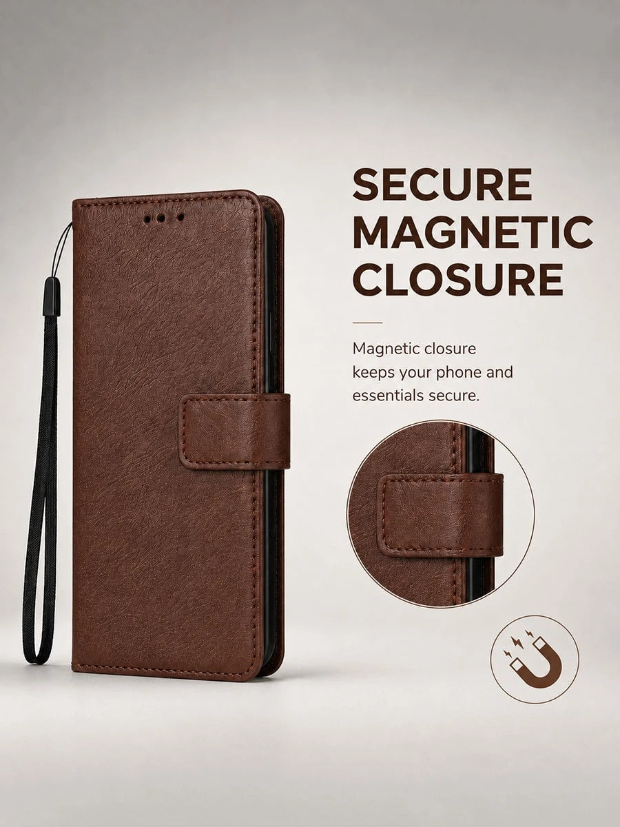 VOUVI High-End Retro Card Clip Phone Case Compatible With IPhone 18 17 16 15 14 13 12 11 Pro Max Luxurious PU Leather Wallet Cases Compatible With 16 15 14 Plus