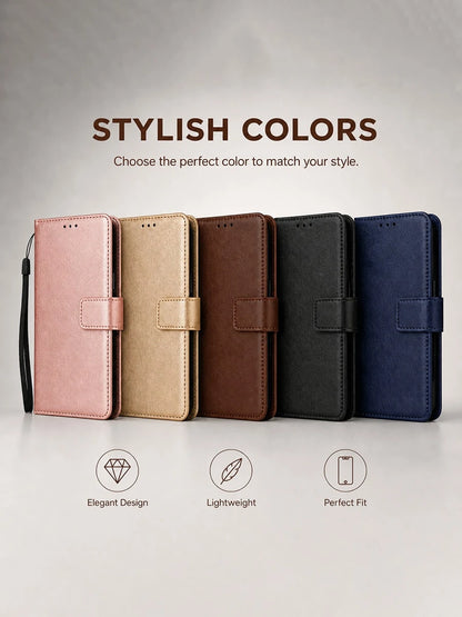 VOUVI High-End Retro Card Clip Phone Case Compatible With IPhone 18 17 16 15 14 13 12 11 Pro Max Luxurious PU Leather Wallet Cases Compatible With 16 15 14 Plus