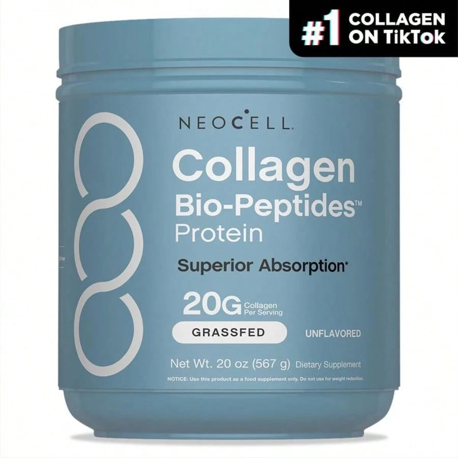 VPOAJ NeoCell Collagen Bio-Peptides Powder 20oz- Grassfed Protein Supplement- Advanced With 18 Essential Amino Acids