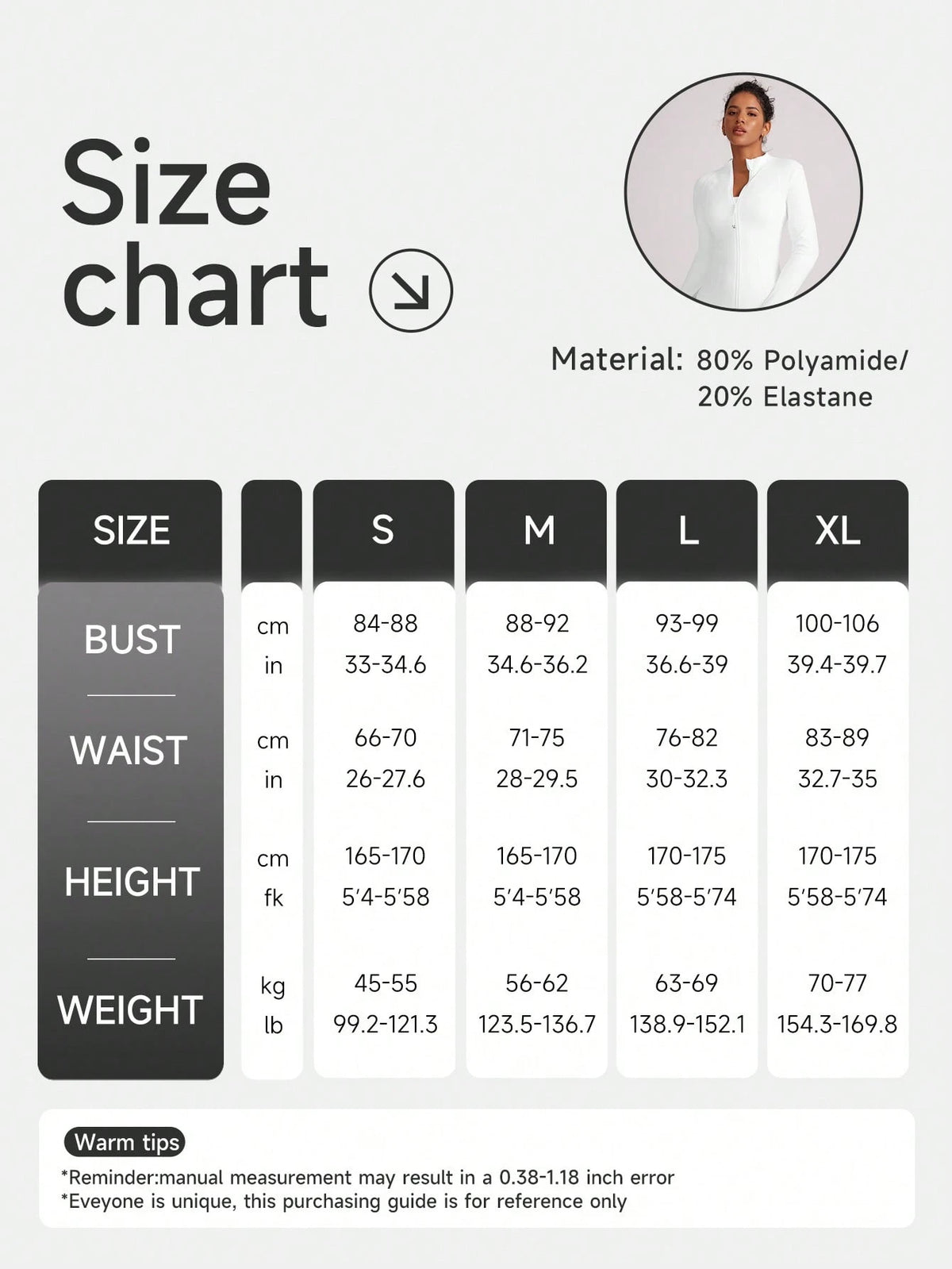 VUTRU Women's Fitted Athletic Jacket With Thumb Holes And Stand Collar White Spring Sports