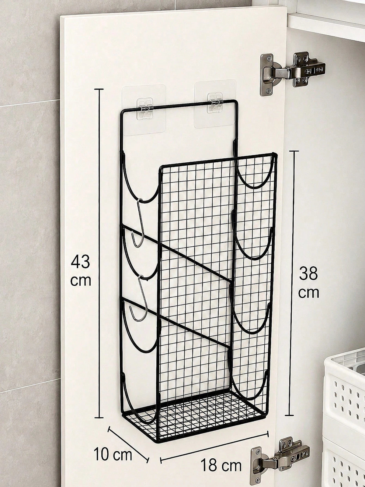 Wall-Mounted Hair Tool Storage Basket, No-Drill Bathroom Organizer Rack For Hair Dryer And Curling Iron