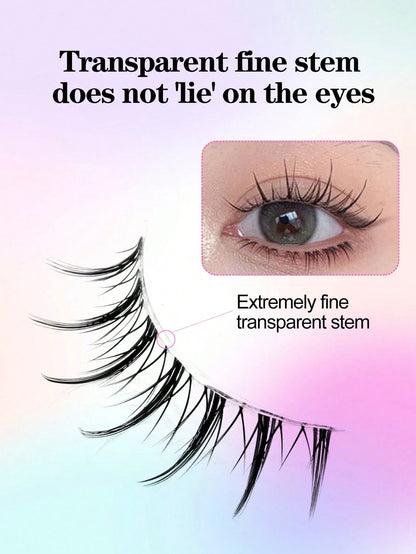 Waloshow DOUDOUTIAN Japanese Sweet Style False Eyelashes 5 Pairs C-Curl Natural Camera-Friendly Design For Lively Manga Eye Makeup, Suitable For Cosplay And Daily Wear 7mm-12mm